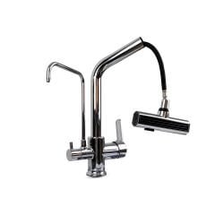 Su Arıtma Cihazı İçin 3 Yollu Spiralli Krom Musluk