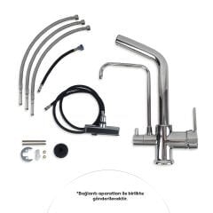 Su Arıtma Cihazı İçin 3 Yollu Spiralli Krom Musluk