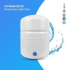 8 Lt Paslanmaz Çelik Su Arıtma Tankı