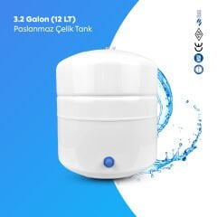 12 Lt Paslanmaz Çelik Su Arıtma Tankı