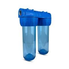 10 İnç İkili Boş Tesisat Housing - Şeffaf Filtre Kabı