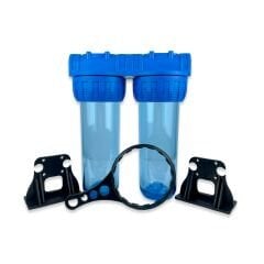 10 İnç İkili Boş Tesisat Housing - Şeffaf Filtre Kabı