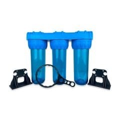 10 İnç Üçlü Boş Tesisat Housing - Şeffaf Filtre Kabı