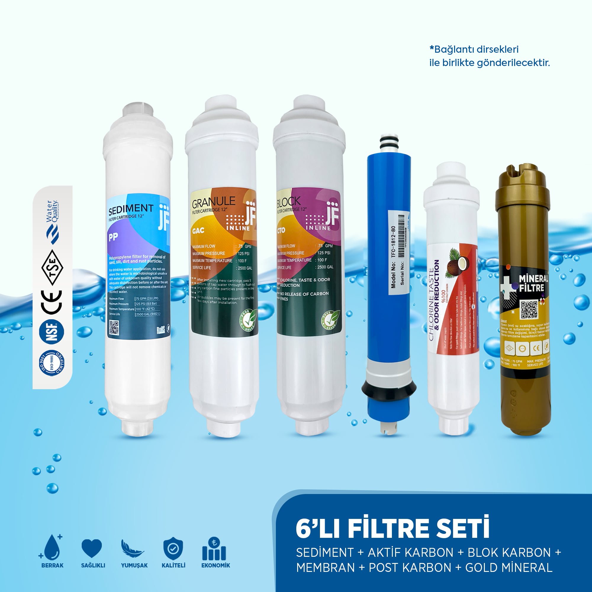 6’lı İnline ES Filtre Seti